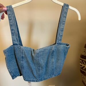 Denim crop top size SMALL $25